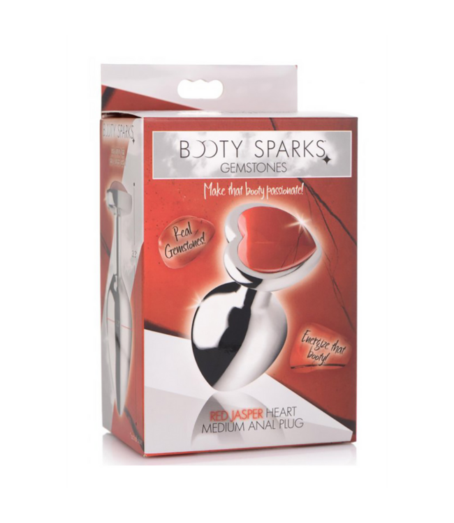 XR Brands Roter Jaspis Herz-Buttplug 8,4 cm – Intensiviert Leidenschaft & Kreativität