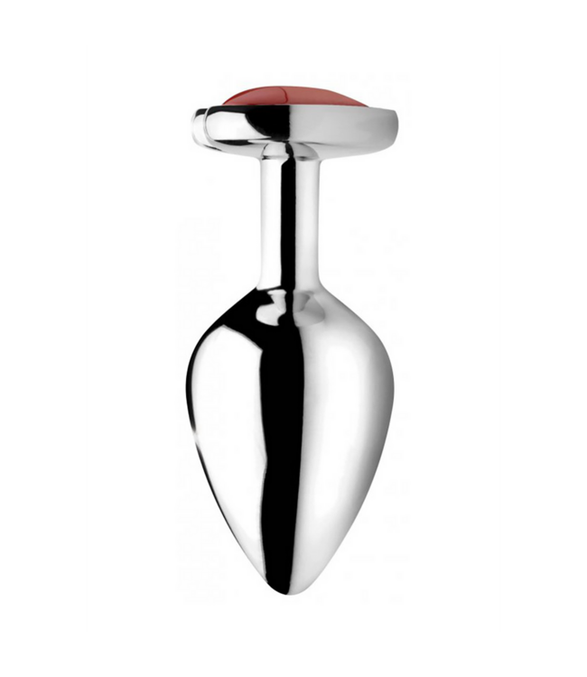 XR Brands Red Jasper Heart Butt Plug - Ignite Passion & Power (8.4 cm)