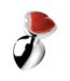 XR Brands Metalen Buttplug Met Red Jasper Edelsteen Hart 8,4 cm – Versterk Passie & Energie