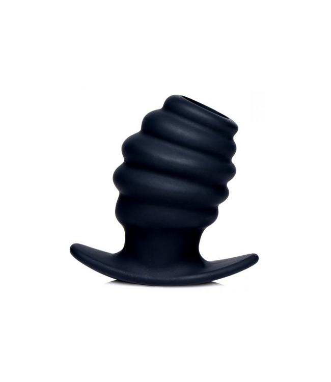 XR Brands Siliconen Geribbelde Hollow Tunnel Buttplug Klein 6,7 cm XR Brands