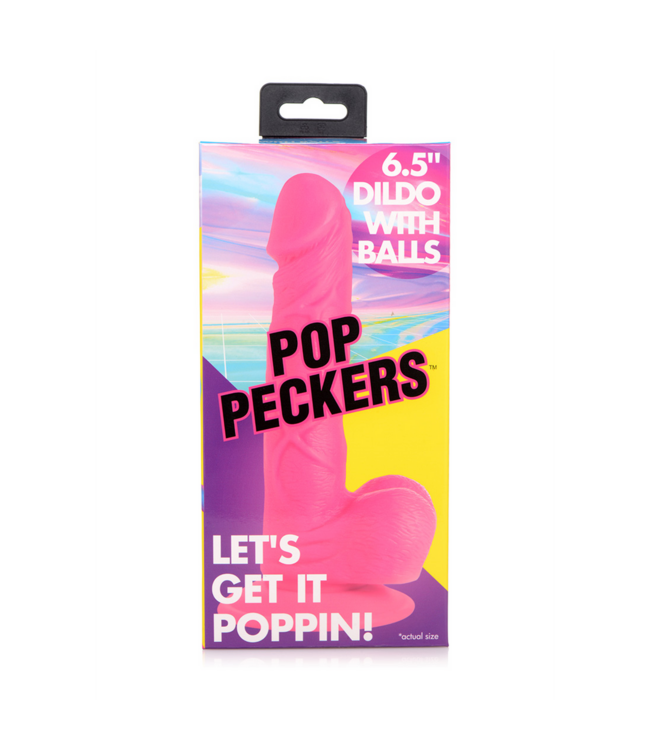 XR Brands Realistischer POP Dildo mit Hoden – 19 cm, flexibel & stark mit Saugnapf