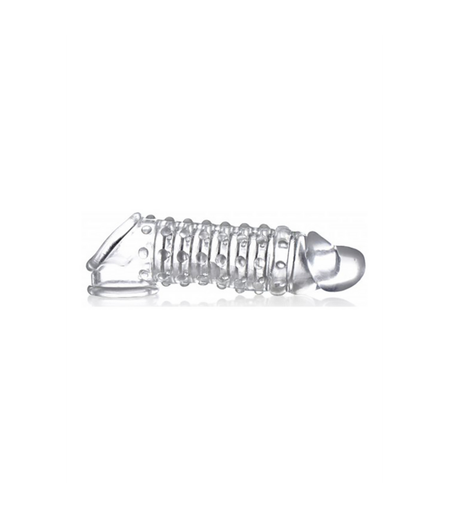 XR Brands Genoppte Penis Sleeve 2/4 cm – Für mehr Länge & stimulierendes Vergnügen