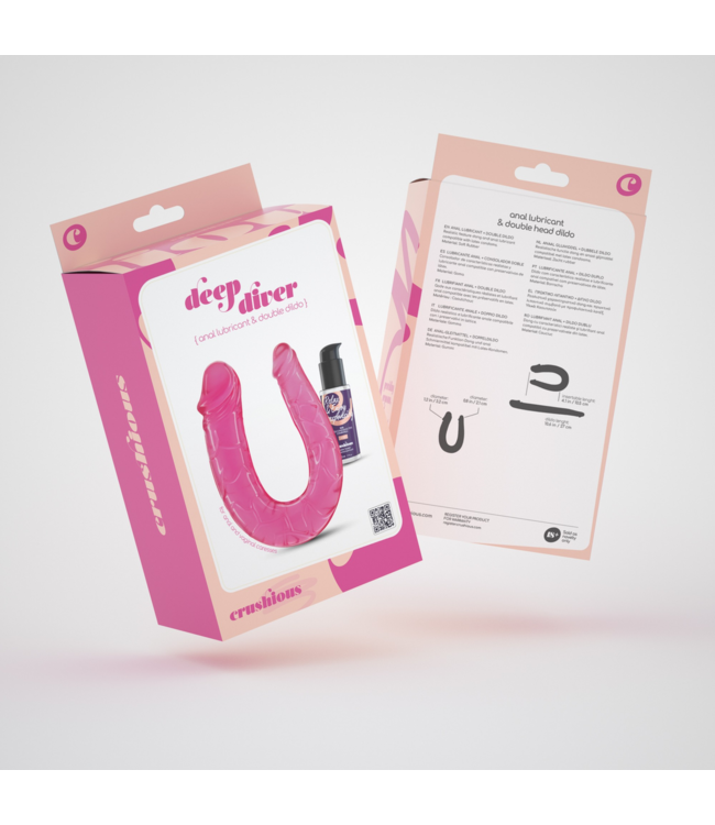 Crushious Crushious Flexibele Dubbele Dildo 11,5 cm Met Waterbasis Anaal Glijmiddel Roze