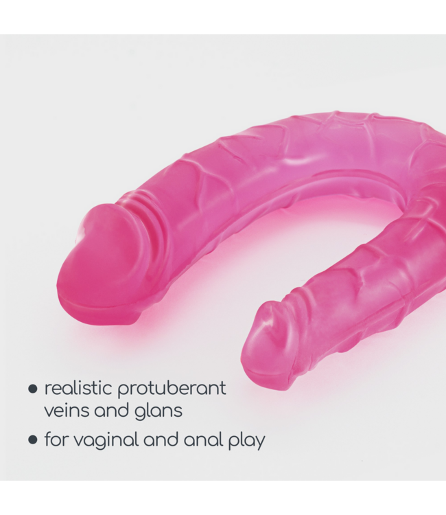 Crushious Crushious Flexibele Dubbele Dildo 11,5 cm Met Waterbasis Anaal Glijmiddel Roze