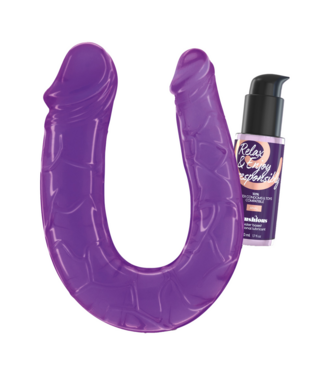 Crushious Flexibele Dubbele Dildo 11,5 cm Met Crushious Anaal Glijmiddel Paars