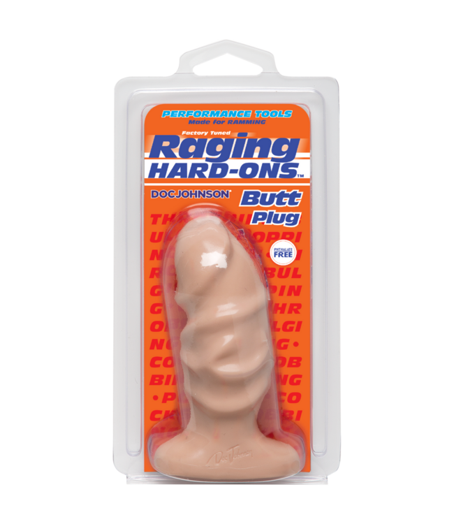 Doc Johnson Raging Hard-Ons Butt Plug 4 Vanille 10 cm – Realistisch, Veilig & Comfortabel