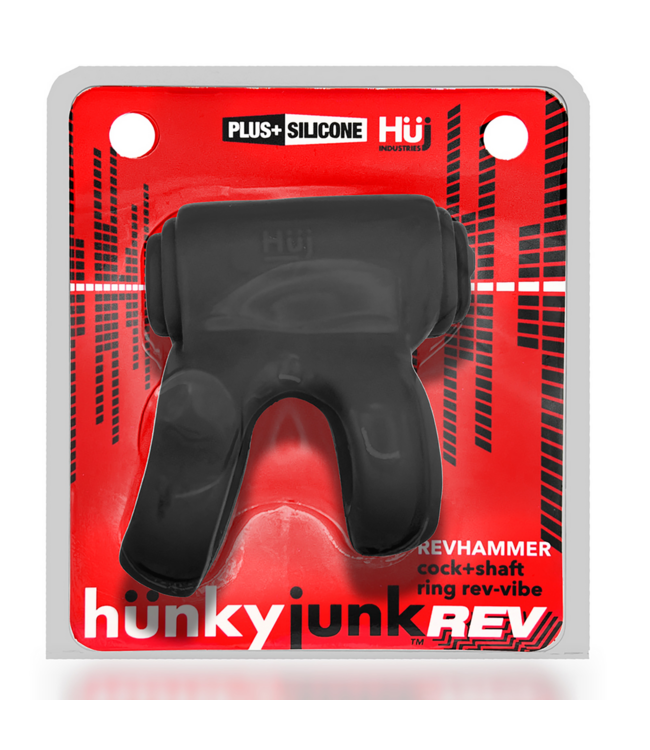 Hunkyjunk Hunkyjunk Revhammer Vibrerende Schacht Cockring Met Ribbelstructuur Rood