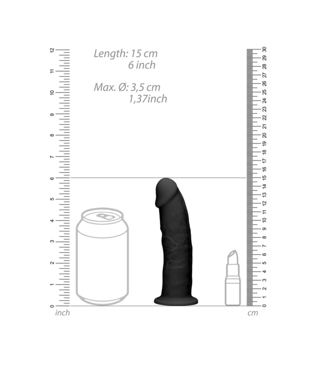 RealRock REALROCK ULTRA Siliconen Dildo Met Flexibele Dubbele Vulling En Zuignap 15 cm