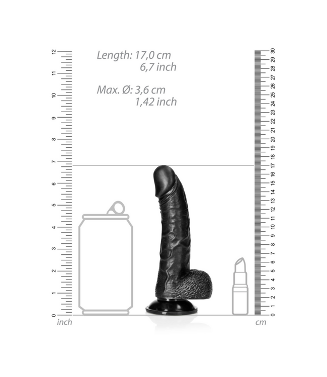 RealRock Curved RealRock Dildo 12,5 cm Met Zuignap En Realistische Details