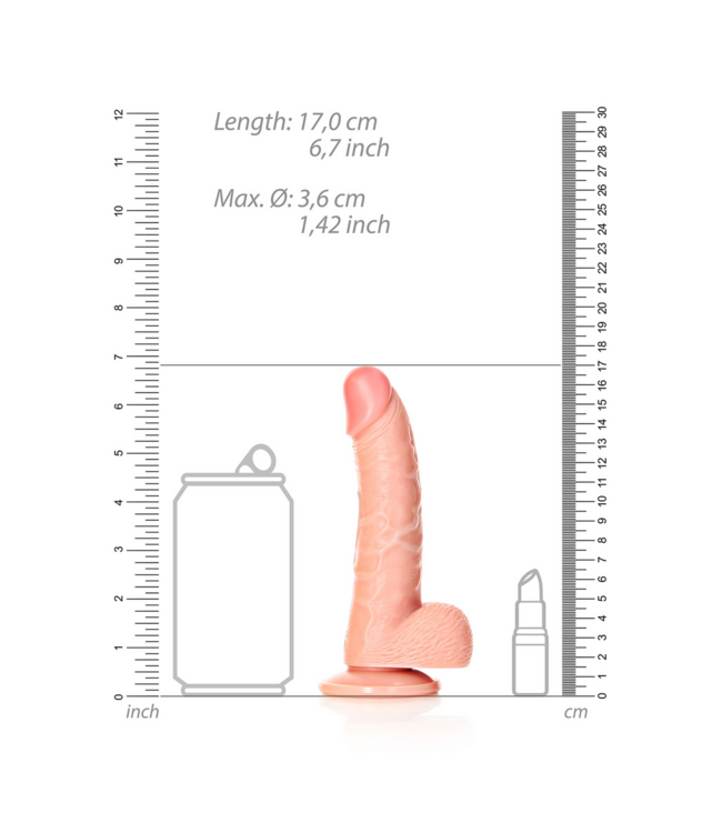 RealRock Realistischer gebogener Dildo 15,5 cm mit Hoden und Saugnapf