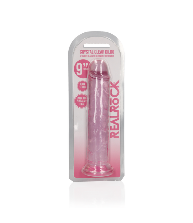 RealRock Crystal Clear Realistic Dildo with Suction Cup - 25 cm Length