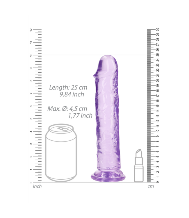 RealRock RealRock Transparante Realistische Dildo 25 cm Met Zuignap En Harnasfähig