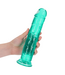 RealRock RealRock Transparante Dildo Met Zuignap 23 cm Turkoois TPE