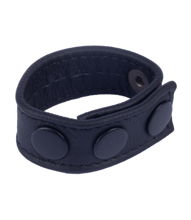 Red Leather Cocky Leather Cock Ring - Adjustable Black Cowhide for Ultimate Stimulation