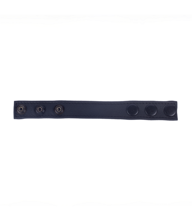 Red Leather Verstelbare Zwarte Cockring Van Plantaardig Gelooid Europees Leer 2,5 cm
