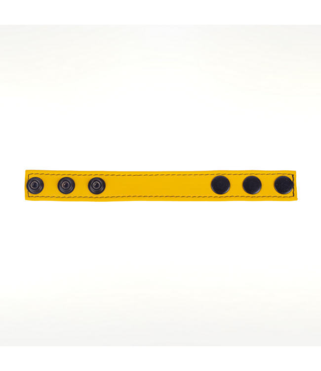 Red Leather Cocky Adjustable Leather Cock Ring - Yellow, Comfort & Stimulation