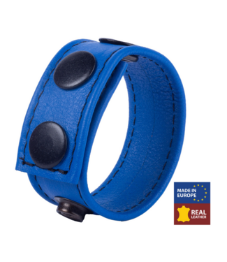 Red Leather Adjustable Blue & Red Leather Cock Ring for Enhanced Arousal