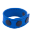 Red Leather Cocky Verstelbare Leren Cockring Blauw Met Drukknopen 2,5 cm Breed