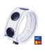Red Leather Cocky Adjustable White Leather Cock Ring - Comfort Meets Style