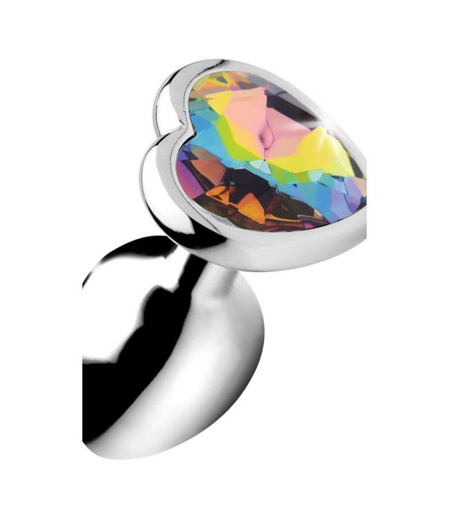 XR Brands XR Brands Rainbow Prism Hartvormige Aluminium Buttplug 7,1 cm Multikleur
