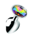 XR Brands Rainbow Prism Anal Plug - Silky Soft with Powerful Vibrations 7.1cm