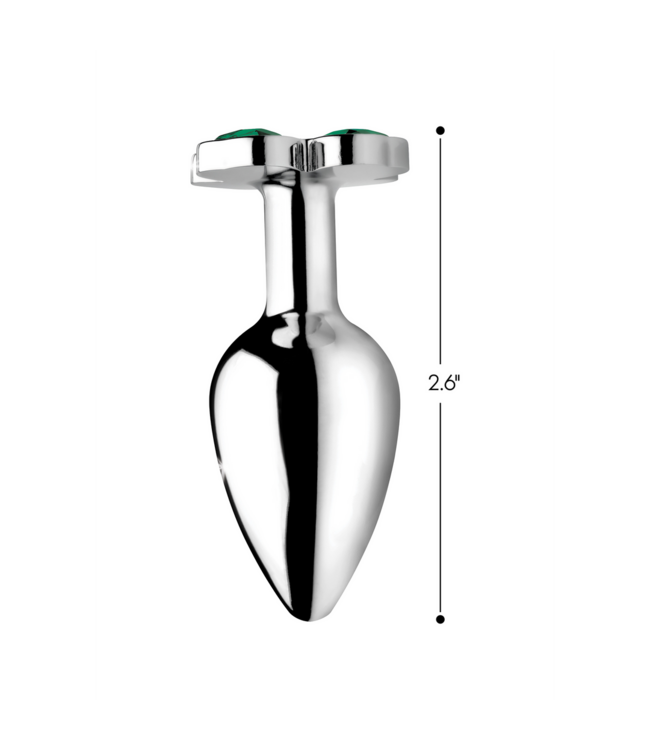 XR Brands Lucky Clover Small Metal Butt Plug - 6.6 cm for Fun and Happiness!