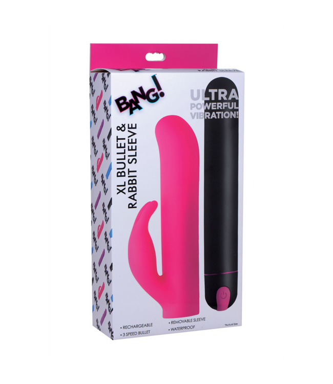 XR Brands Realistische XL Bullet & Rabbit Sleeve Met Dubbele Dichtheid En Spuitfunctie
