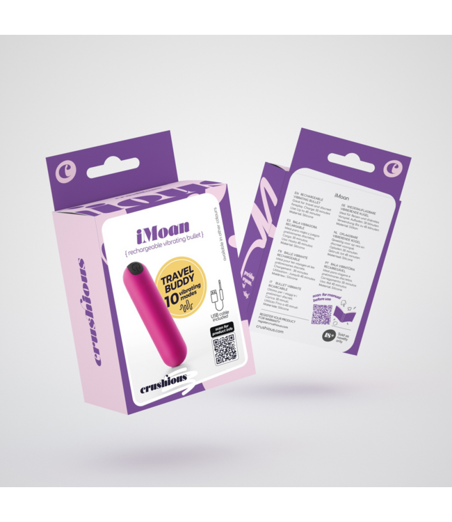 Crushious iMoan Rechargeable Pink Bullet Vibrator - Compact, 10 Settings, Waterproof