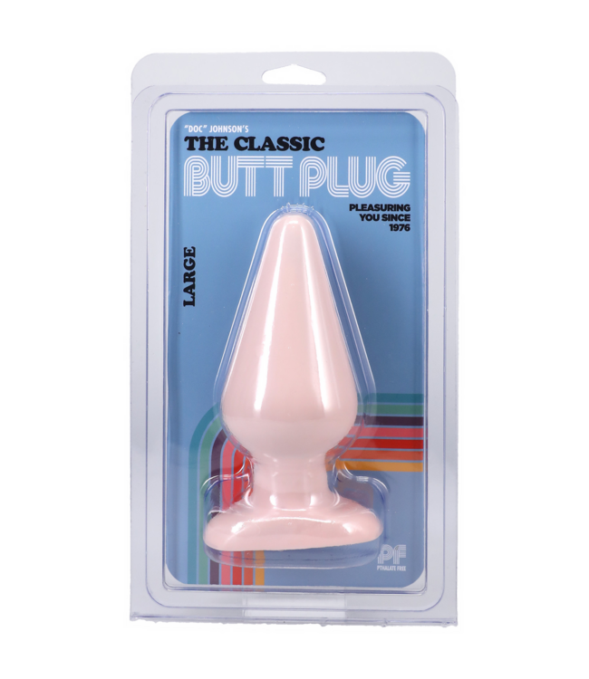 Doc Johnson Comfort & Safety Large Classic Butt Plug - Beginner Friendly 6" PVC