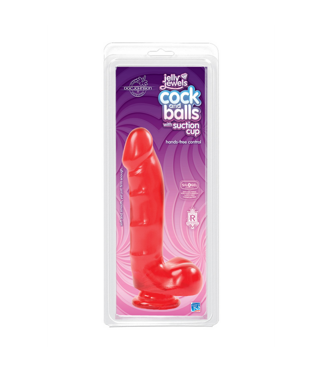 Doc Johnson Jelly Jewels 17cm Realistic Suction Cup Dildo - Ruby, Sapphire, Diamond