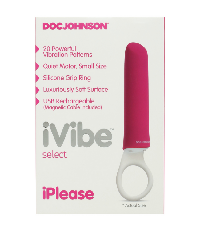 Doc Johnson iPlease Mini Vibrator - Stylish, Quiet & 20 Powerful Vibration Modes
