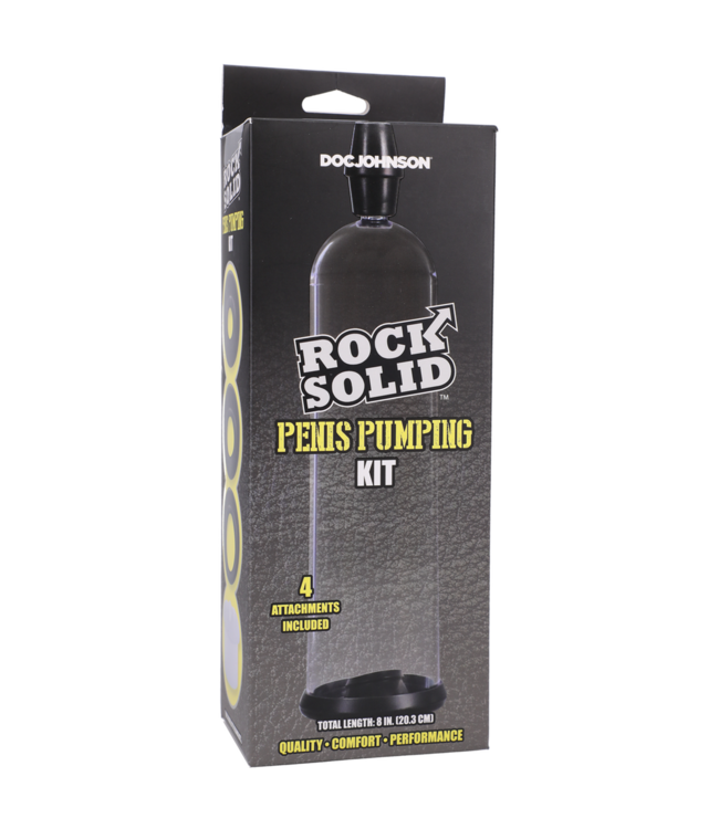Doc Johnson Rock Solid Manual Penis Pump Set – Achieve Bigger, Thicker Erections