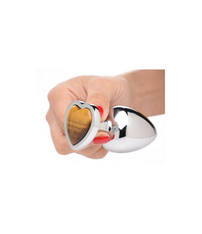 XR Brands Tigerauge-Herz-Buttplug Groß 9,4 cm – Selbstbewusstes Vergnügen