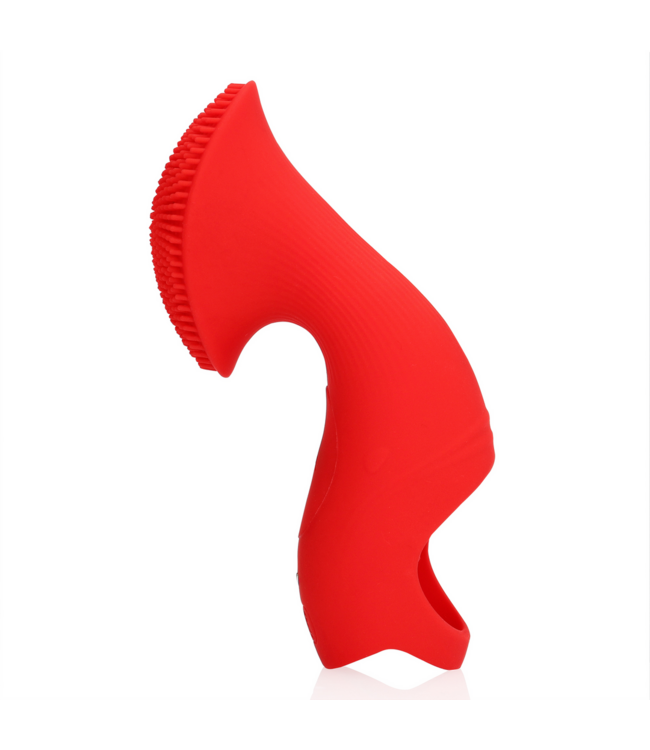 Loveline Loveline Textured Finger Vibrator Rood Met Meerdere Intensiteitsniveaus