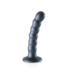 Ouch! Premium Beaded Silicone G-Spot Dildo with Suction Cup - Gunmetal