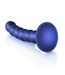 Ouch! Siliconen G-Spot Dildo Met Zuignap 13,8 cm Gebobbeld Metallic Blauw