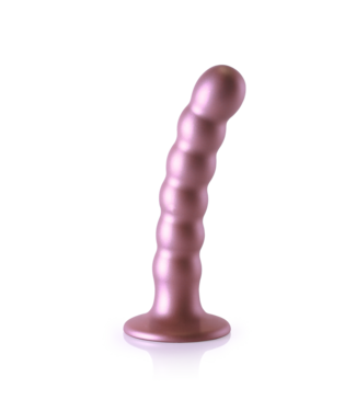 Ouch! Roségold G-Punkt-Dildo mit Perlen und Saugnapf 13 x 5,4 cm