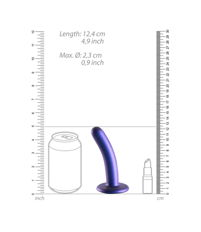 Ouch! G-Spot Dildo 12,4 cm Van Vloeibaar Siliconen Met Krachtige Zuignap Blauwe Metallic