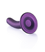 Ouch! G-Spot Dildo 12 cm Vloeibaar Siliconen Met Zuignap Metallic Paars