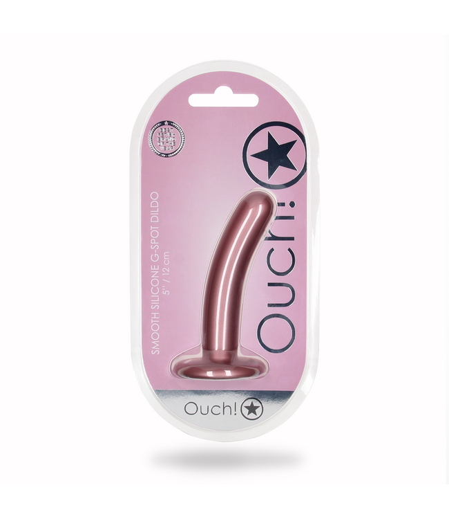 Ouch! Siliconen G-Spot Dildo 12 cm Met Zuignap Roze Metallic Afwerking