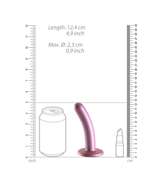 Ouch! Smooth 12cm Silicone G-Spot Dildo with Suction Cup - Pink