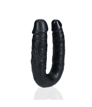 RealRock RealRock U-Shaped Double Dildo - 12.7cm Black, Realistic Veins