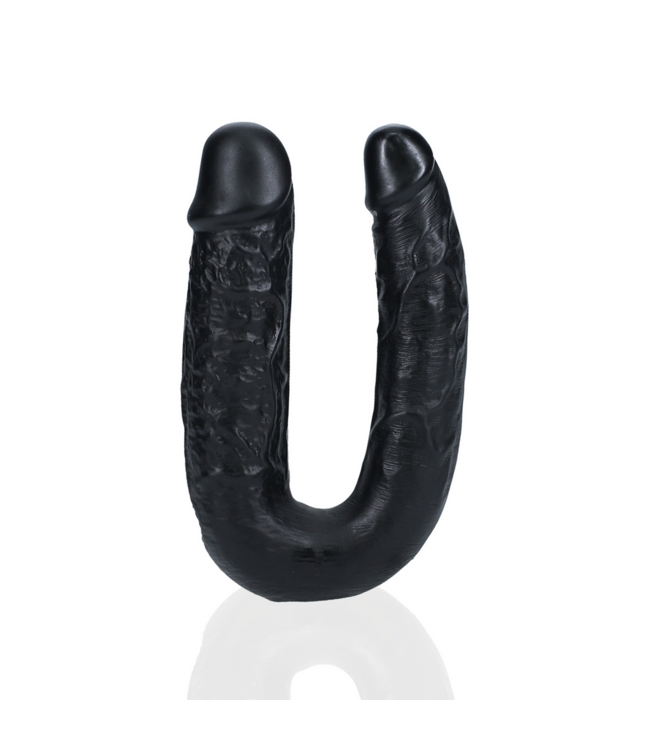RealRock RealRock Flexibele U-Vormige Dubbele Dildo 12,7 cm Zwart PVC