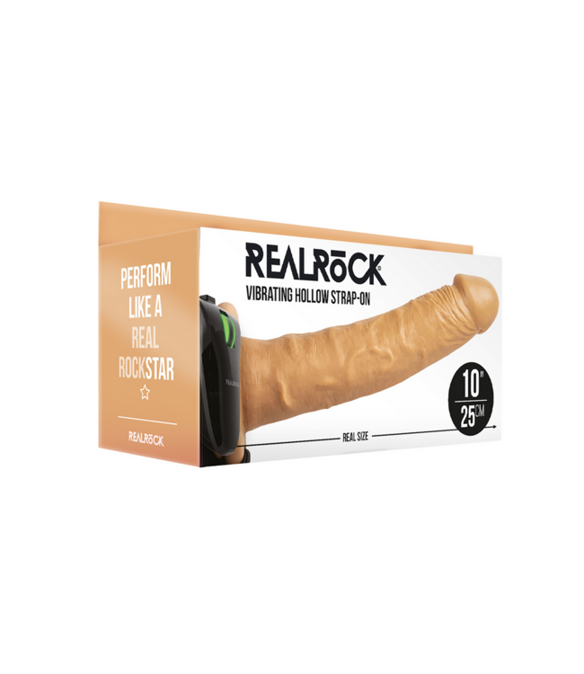 RealRock RealRock Hollow Strap-On Met Vibrator En Verstelbare Band 24,5 cm
