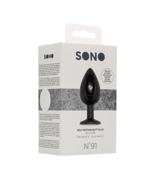 Sono SONO Selbstdurchlässiger Butt Plug 9,5 cm mit Kristall-Sicherheitsbasis