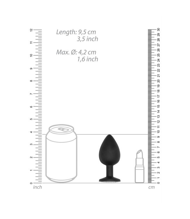 Sono Medisch Siliconen Butt Plug Met Trillende Bal En Kristallen Basis 9,5 cm