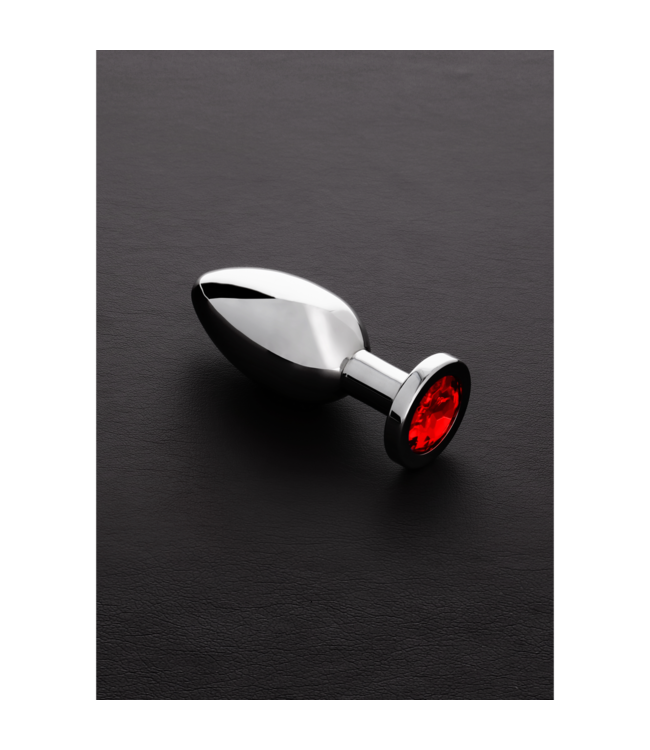 Steel by Shots Roestvrijstalen Medium Buttplug Met Glasgeslepen Edelstenen 7,8 cm