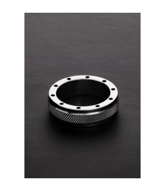 Steel by Shots Ventilated Knurl Steel C-Ring 15x55 mm – Comfortabele Koeling & Grip