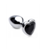 XR Brands Schwarzer Herz-Buttplug 7,1 cm – Eleganz für deinen Po!