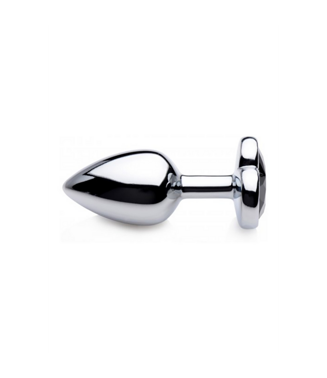 XR Brands Schwarzer Herz-Buttplug 7,1 cm – Eleganz für deinen Po!